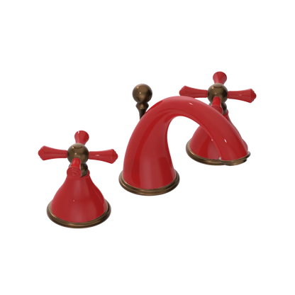 Rubinet Widespread Lav. Set. (less drain) Red