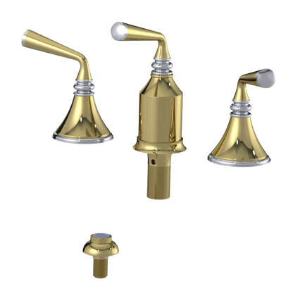 Rubinet Bidet Fitting with Spray, Diverter, and Vacum Breaker (Less Drain) Bright Brass
