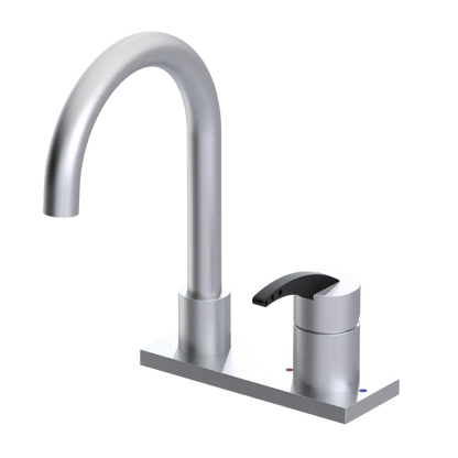 Rubinet 4" Centre Single Control Lav. Set. (less drain) Satin Chrome