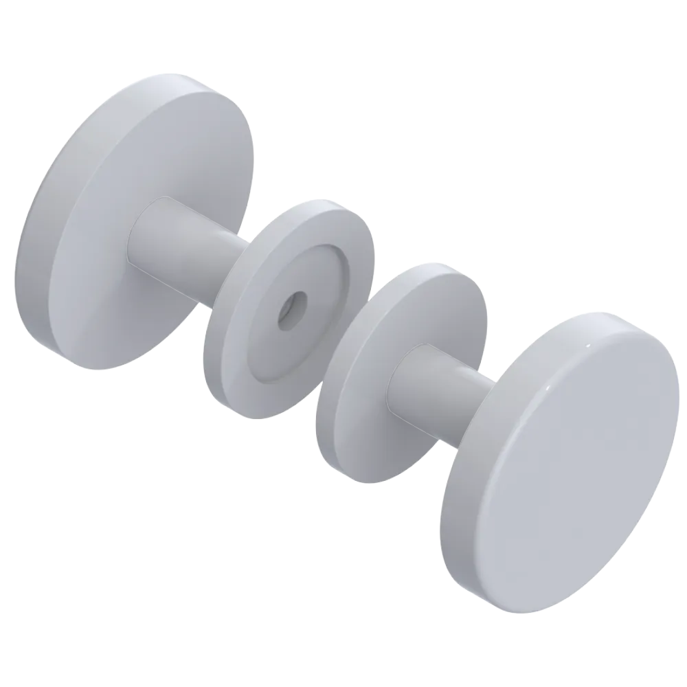 Rubinet Shower Door Knob (set) White