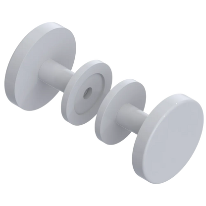 Rubinet Shower Door Knob (set) White