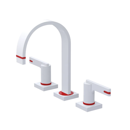 Rubinet Widespread Lav. Set. (less drain) White