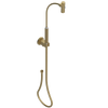 Rubinet Hand Held Shower Bidet with Extended Reach & Dual Function Spray Including Wall Bracket with Supply & Hose (Round) Satin Brass