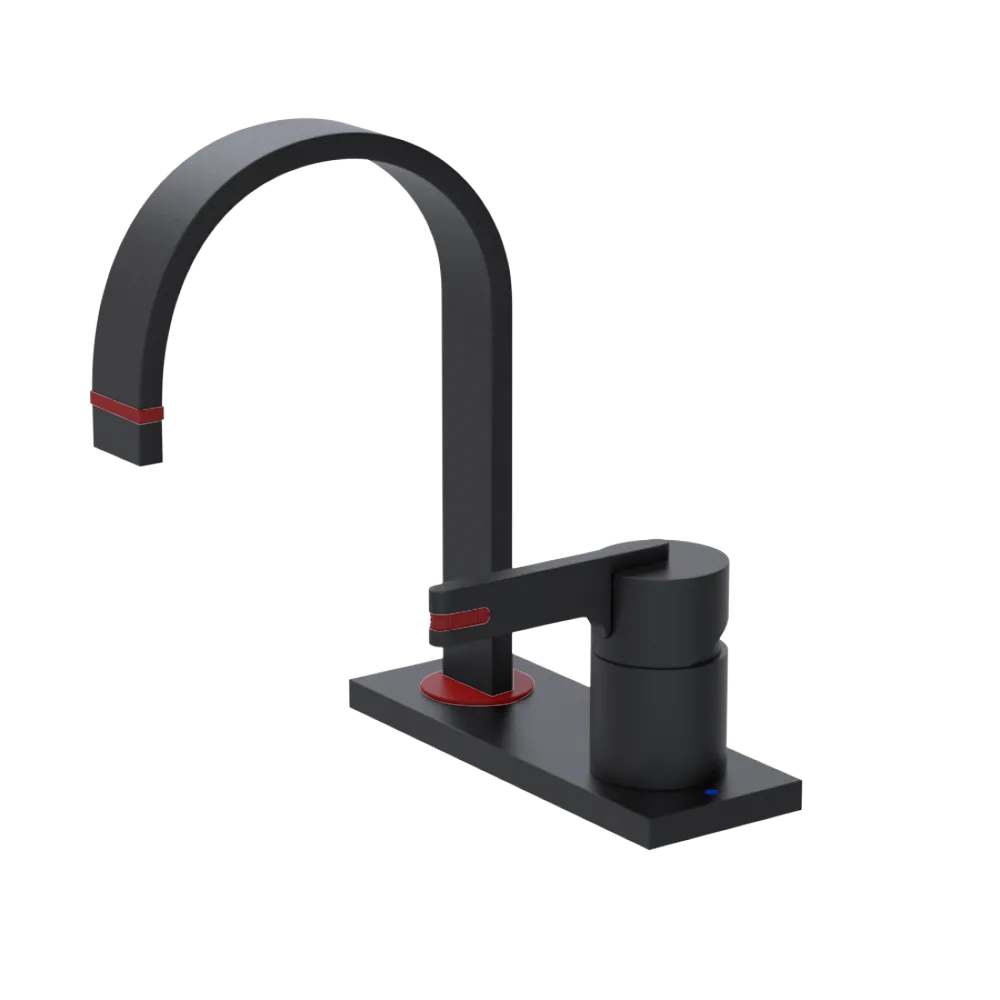 Rubinet 4" Centre Single Control Lav. Set (less drain) Matt Black