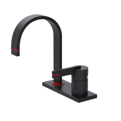 Rubinet 4" Centre Single Control Lav. Set (less drain) Matt Black