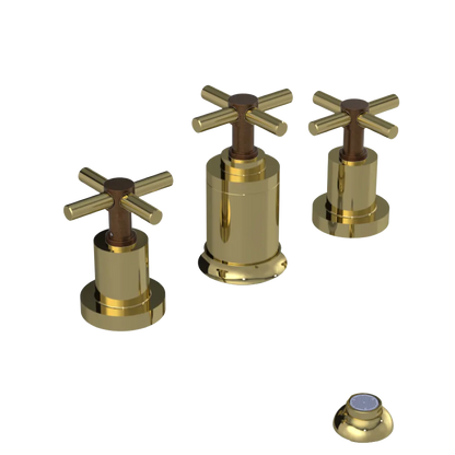 Rubinet Bidet Fitting with Spray, Diverter, and Vacuum Breaker (less drain) Bright Brass