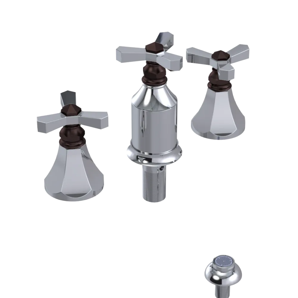 Rubinet Bidet Fitting with Spray, Diverter, and Vacum Breaker (Less Drain) Chrome