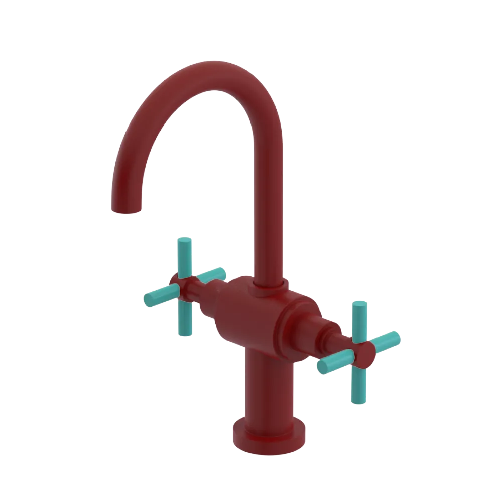 Rubinet Single Hole Dual Handle Lav. Set with LaSalle Spout (less drain) Maroon