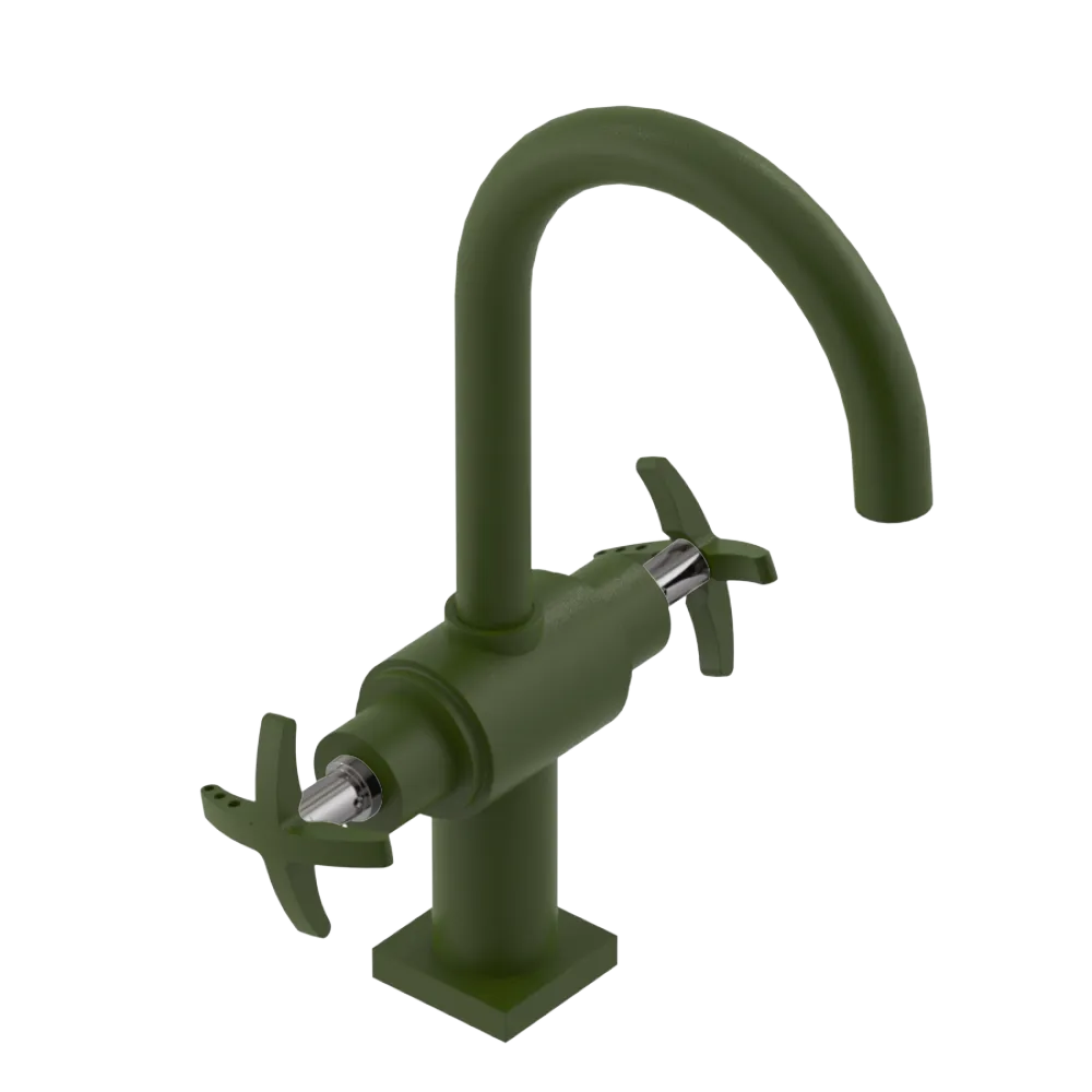Rubinet Single Hole Dual Handle Lav. Set. (less drain) Green Envy