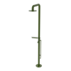 Rubinet Pressure Balance Outdoor Shower with Foot Rinse & 10" Shower Head (with shelf) - 304 Stainless Steel Green Envy