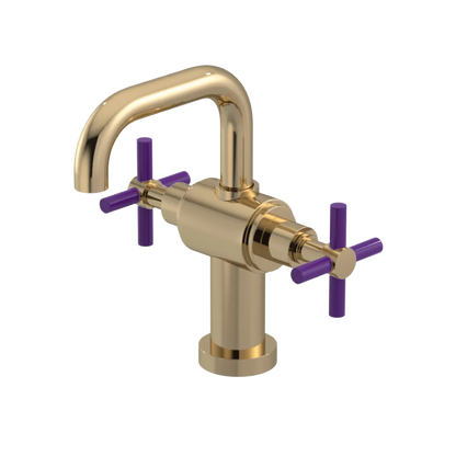 Rubinet Single Hole Dual Handle Lav. Set. (less drain) Gold