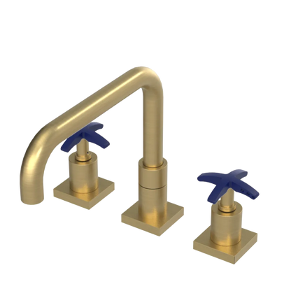 Rubinet Widespread Kitchen Set with Genesis Spout Satin Gold