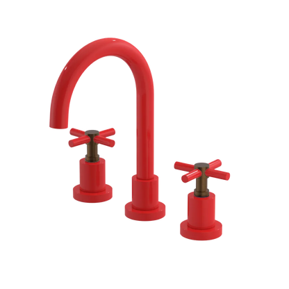 Rubinet Widespread Lav. Set. (less drain) Red