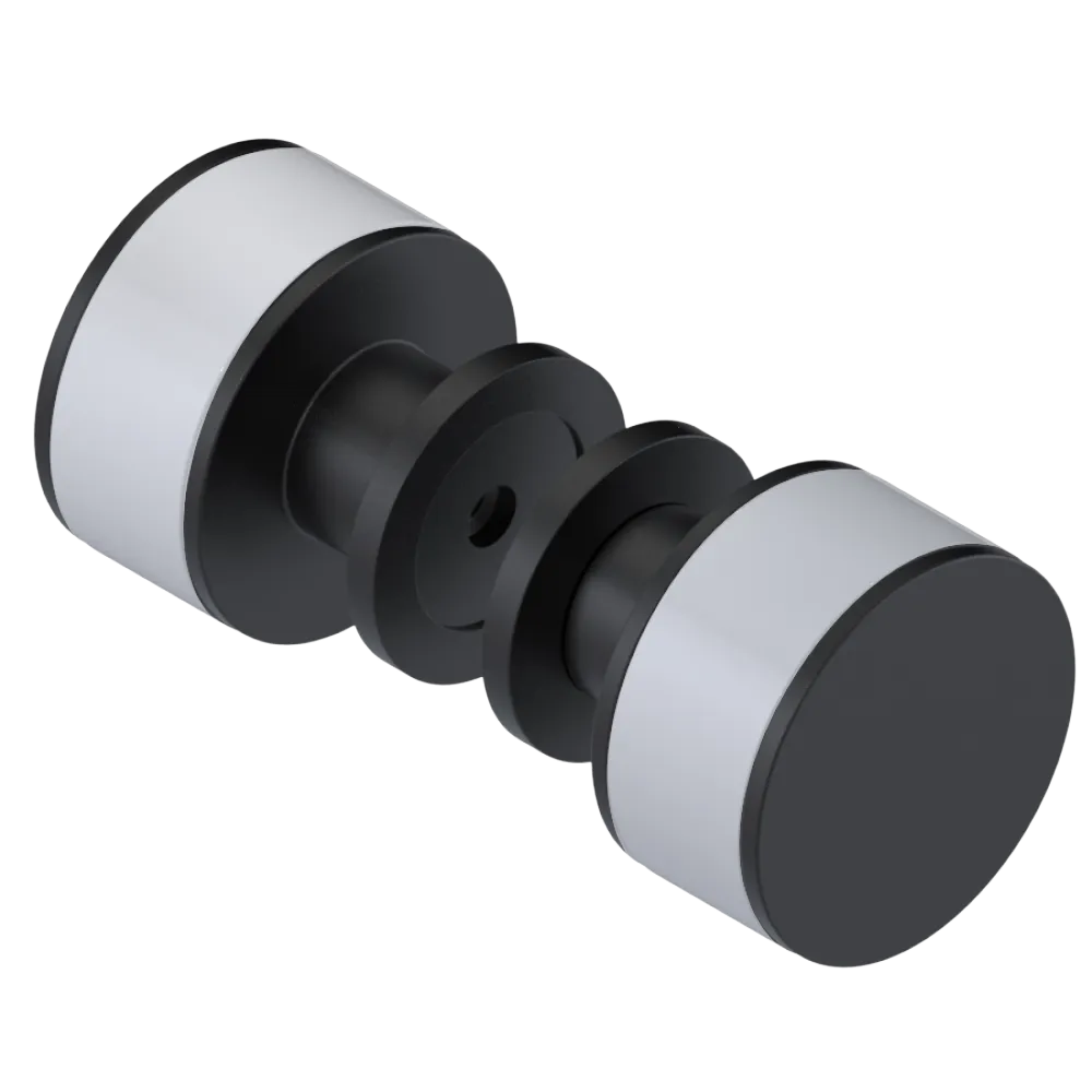 Rubinet Shower Door Knob (set) Matt Black