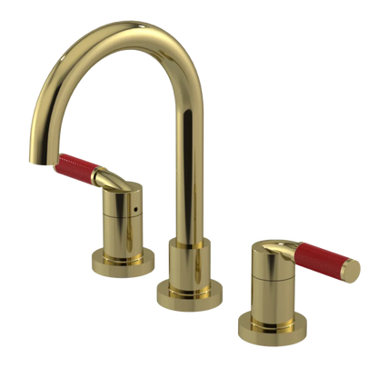 Rubinet Widespread Lav. Set. (less drain) Natural Brass