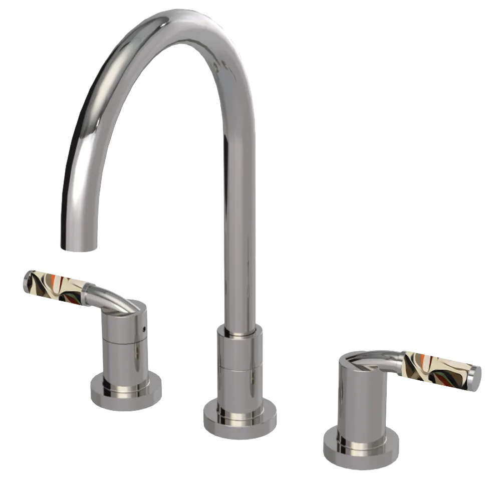 Rubinet Widespread Kitchen Set Polished Nickel