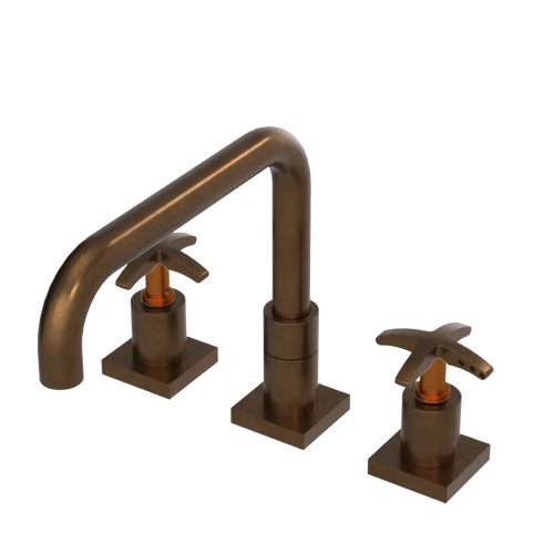 Rubinet Widespread Kitchen Set with Genesis Spout Tuscan Brass