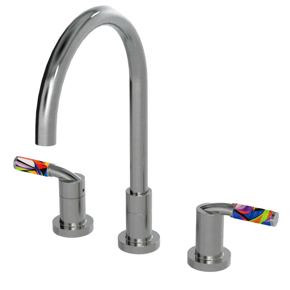 Rubinet Widespread Kitchen Set Satin Nickel