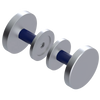 Rubinet Shower Door Knob (set) Satin Chrome