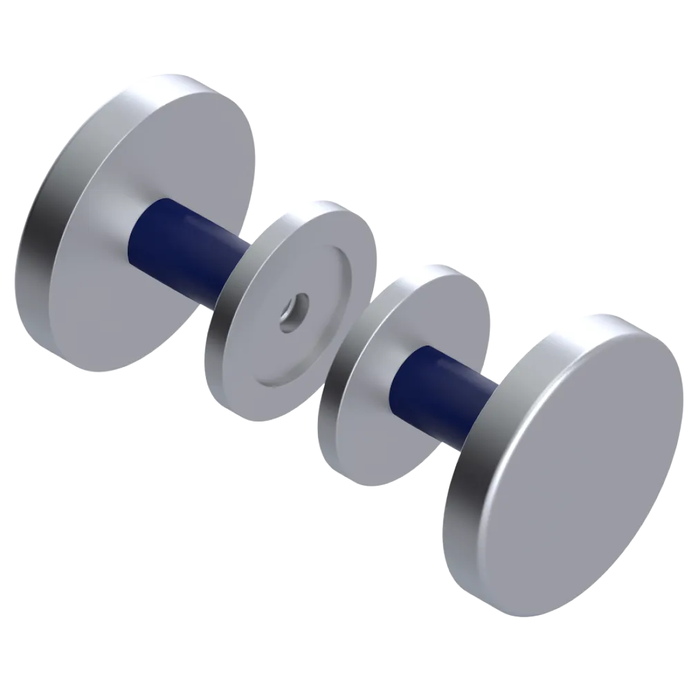 Rubinet Shower Door Knob (set) Satin Chrome