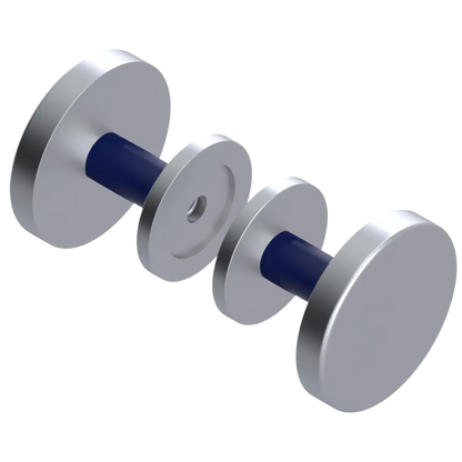 Rubinet Shower Door Knob (set) Satin Chrome