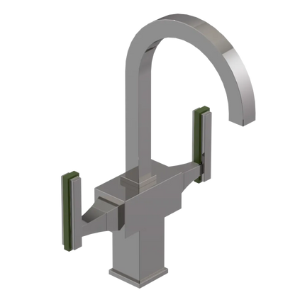 Rubinet Single Hole Dual Handle Lav. Set. (less drain) Polished Nickel
