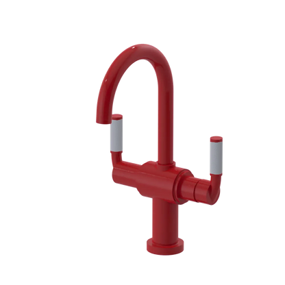 Rubinet Single Hole Dual Handle Lav. Set. (less drain) Red