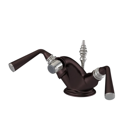 Rubinet Single Hole Dual Handle Bidet Fitting (Less Drain) Tuscan Brass