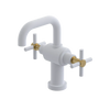 Rubinet Single Hole Dual Handle Lav. Set. (less drain) Matt White