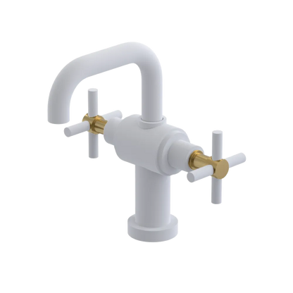 Rubinet Single Hole Dual Handle Lav. Set. (less drain) Matt White