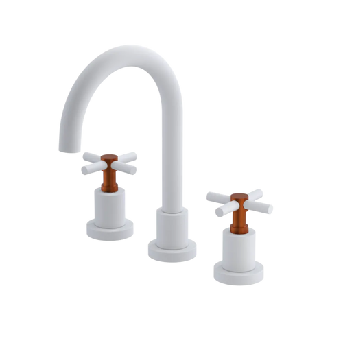 Rubinet Widespread Lav. Set. (less drain) Matt White