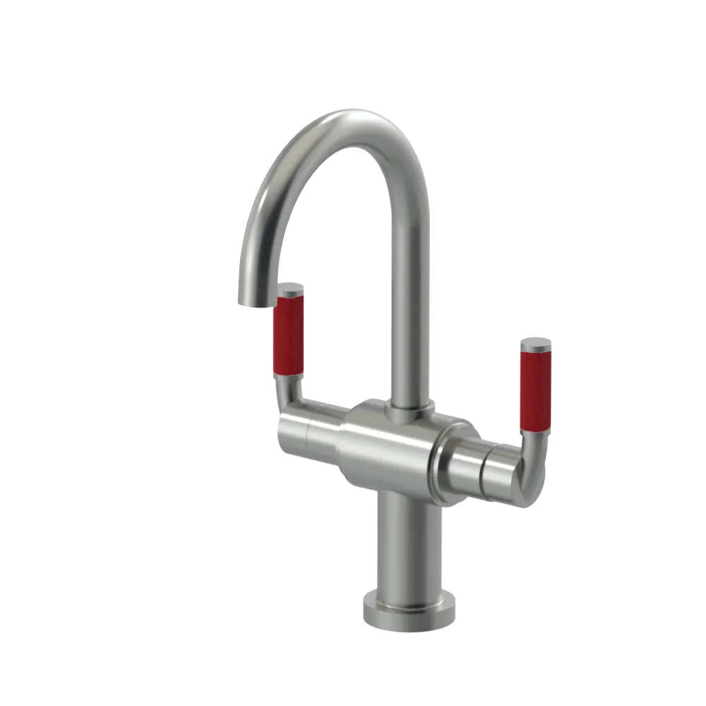 Rubinet Single Hole Dual Handle Lav. Set. (less drain) Satin Nickel