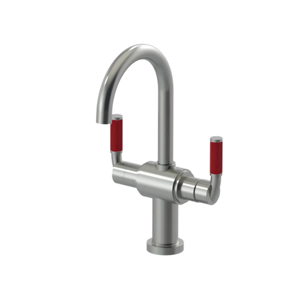 Rubinet Single Hole Dual Handle Lav. Set. (less drain) Satin Nickel
