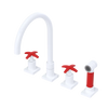 Rubinet Widespread Kitchen Set with Hand Spray White