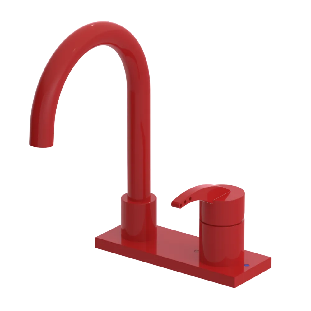 Rubinet 4" Centre Single Control Lav. Set. (less drain) Red