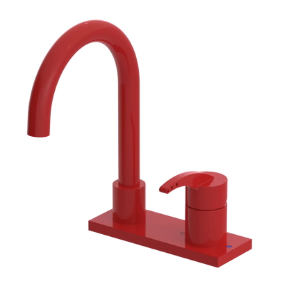 Rubinet 4" Centre Single Control Lav. Set. (less drain) Red