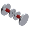 Rubinet Shower Door Knob (set) Satin Chrome