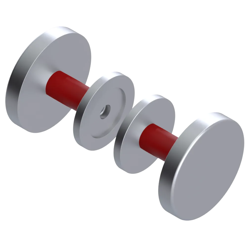 Rubinet Shower Door Knob (set) Satin Chrome