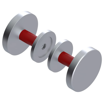Rubinet Shower Door Knob (set) Satin Chrome