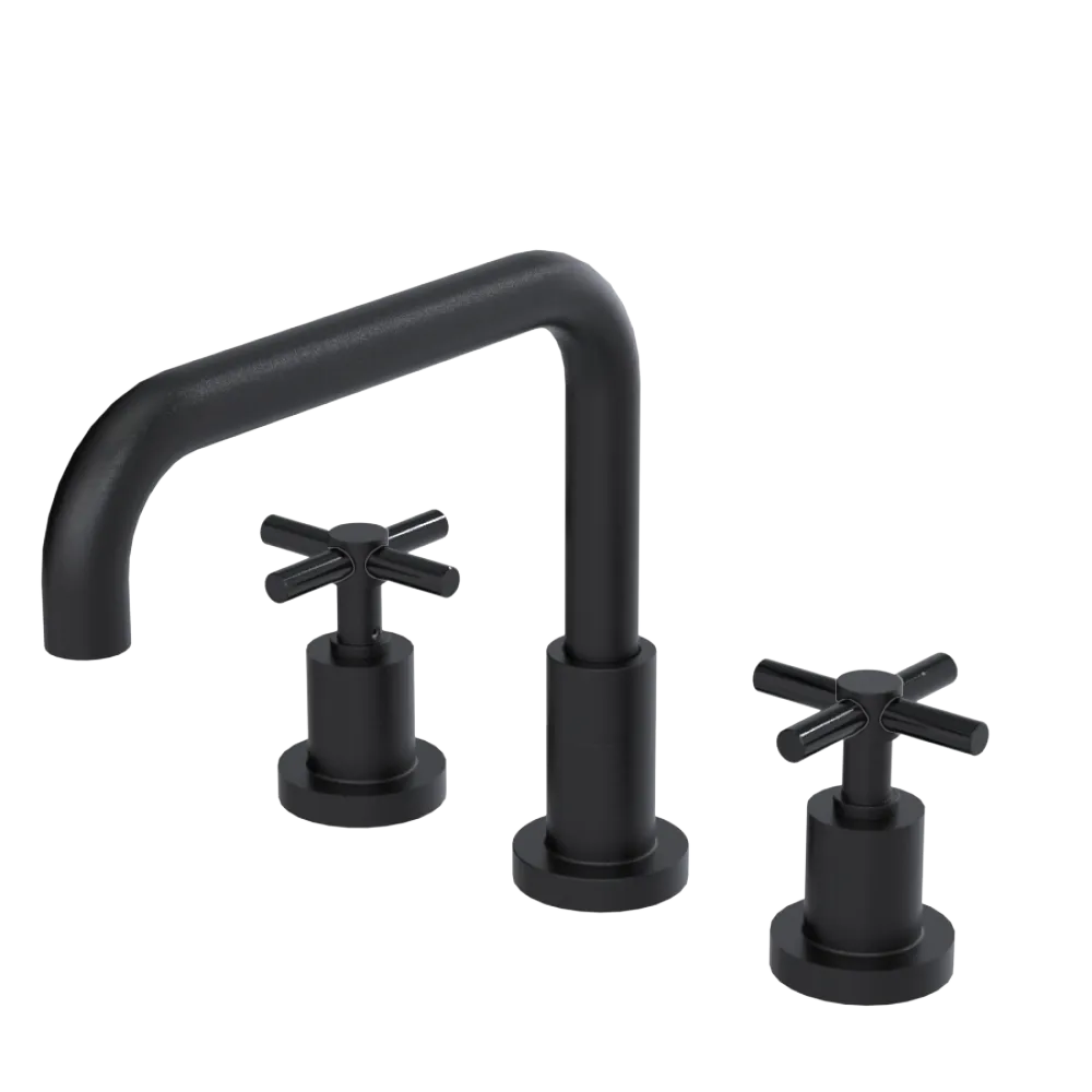 Rubinet Widespread Kitchen Set Matt Black