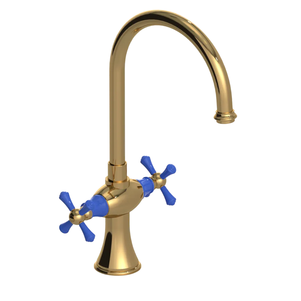 Rubinet Two Handle Single Hole Kitchen Set Gold