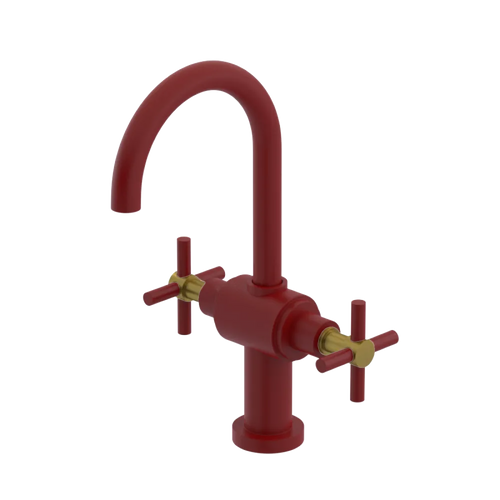 Rubinet Single Hole Dual Handle Lav. Set with LaSalle Spout (less drain) Maroon