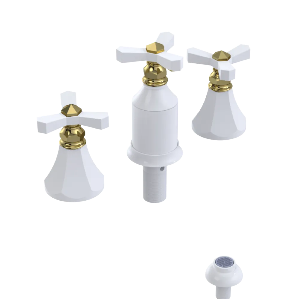 Rubinet Bidet Fitting with Spray, Diverter, and Vacum Breaker (Less Drain) White