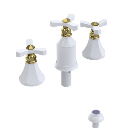 Rubinet Bidet Fitting with Spray, Diverter, and Vacum Breaker (Less Drain) White