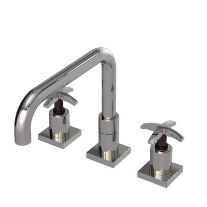 Rubinet Widespread Kitchen Set with Genesis Spout Polished Nickel