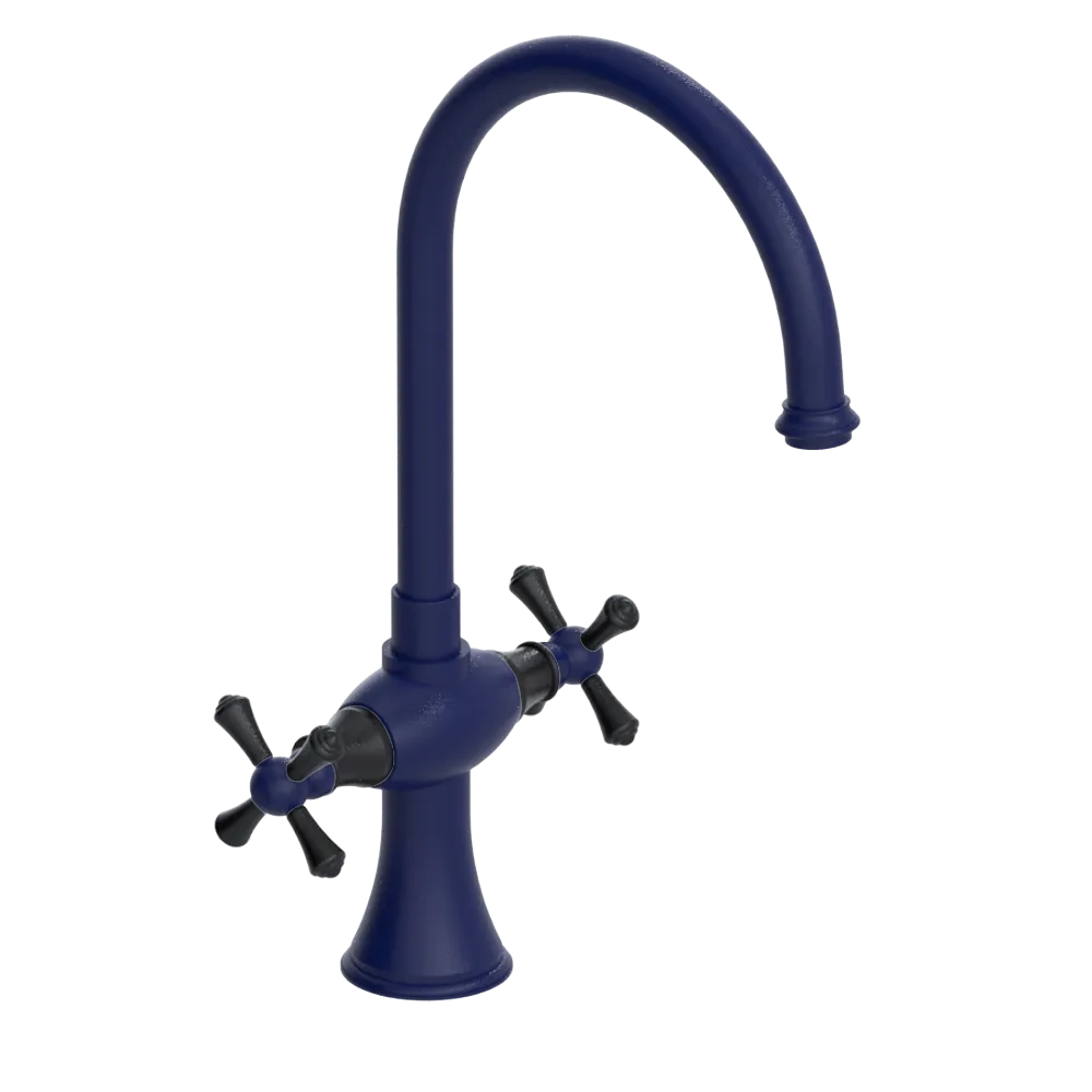 Rubinet Two Handle Single Hole Kitchen Set Midnight Blue