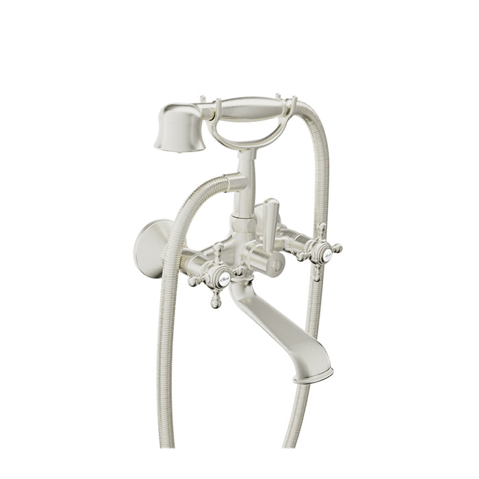 Baril Wall-mounted tub faucet with hand shower