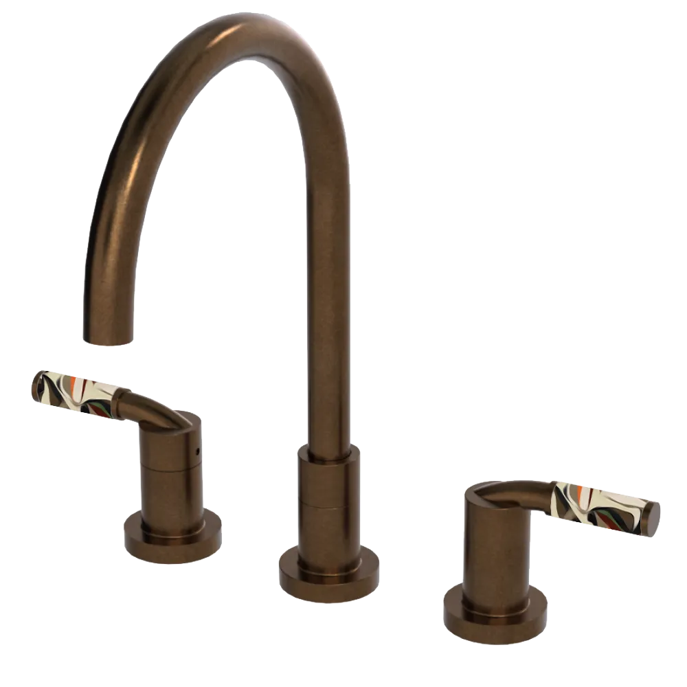 Rubinet Widespread Kitchen Set Tuscan Brass