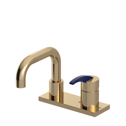 Rubinet 4" Centre Single Control Lav. Set. with Genesis spout (less drain) Gold