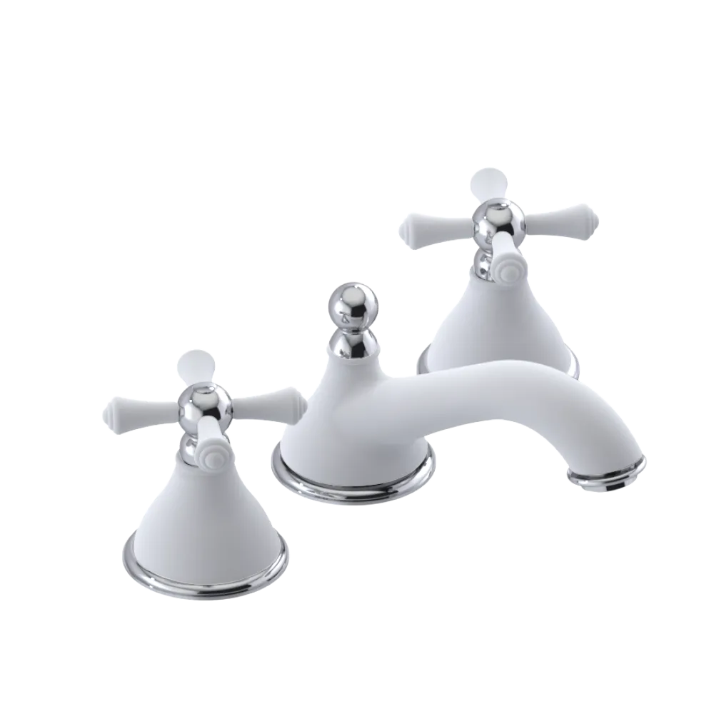 Rubinet Widespread Lav. Set. (less drain) Matt White